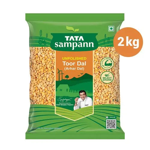 Tata Sampann Unpolished Toor Dal/Arhar Dal, 2 kg